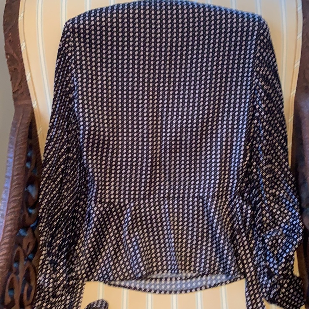 INTERMIX JENNA WRAP DUCHESS SATIN TOP IN MULTI - Picture 15 of 16